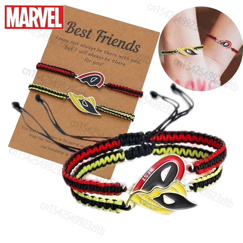 New 2PCS/Set Deadpool Bracelet for Best Friend Hot Movies Deadpool&Wolverine Handwoven Hearts Best Brothers Couple Bracelet Gift
New 2PCS/Set Deadpool Bracelet for Best Friend Hot Movies Deadpool&Wolverine Handwoven Hearts Best Brothers Couple Bracelet Gift