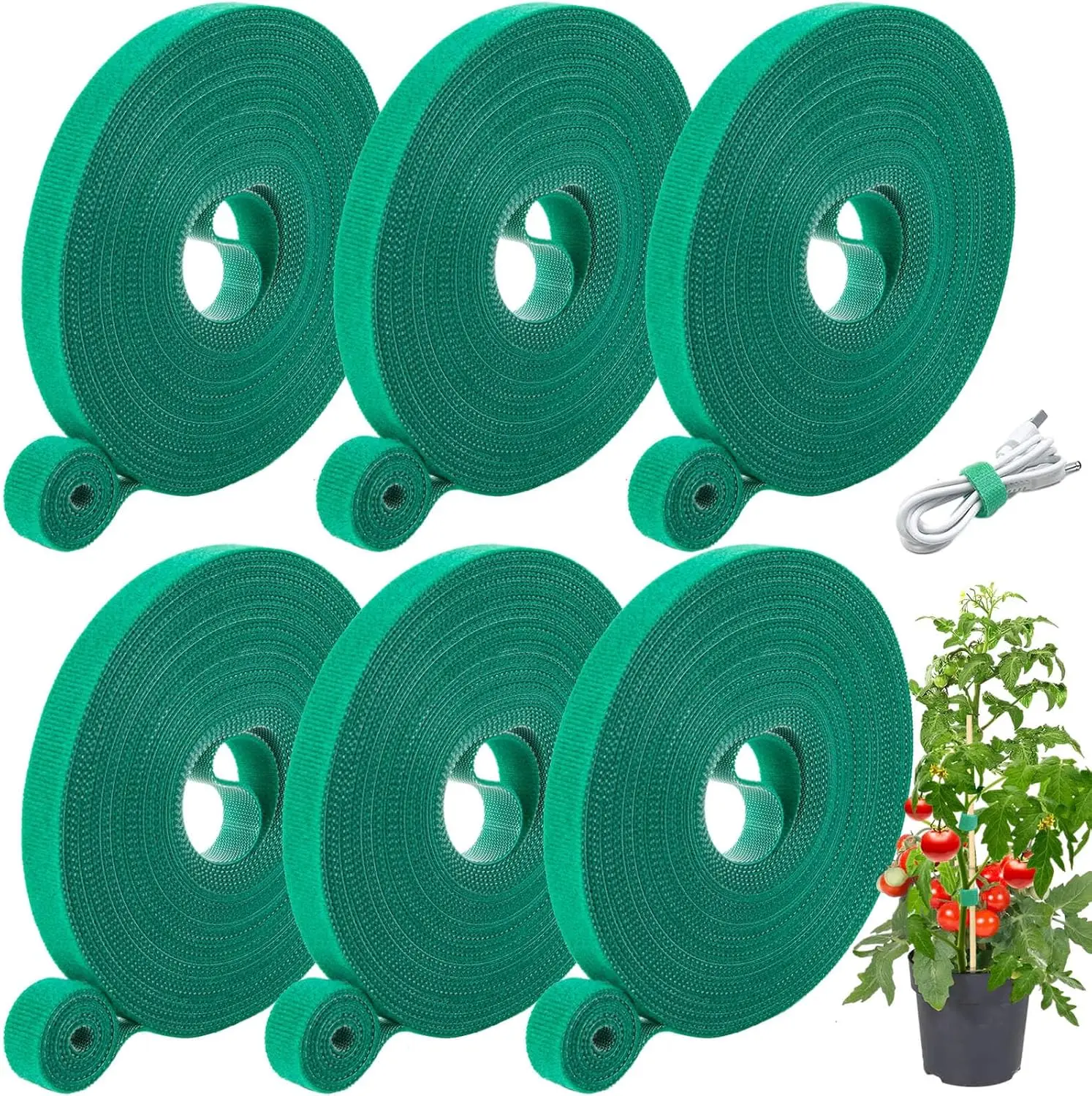 6 Rolls 196ft Green Plant Tape, Adjustable Twist Ties for Climbing Plants Support
6 Rolls 196ft Green Plant Tape, Adjustable Twist Ties for Climbing Plants Support