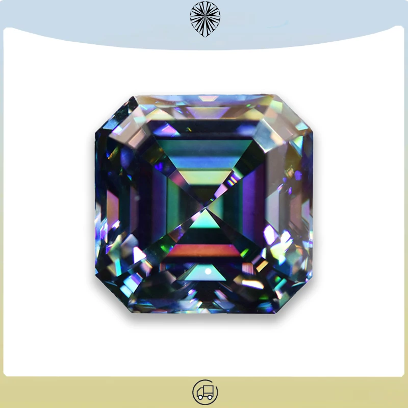 Moissanite Stone Rainbow Green Color Asscher Cut Advanced Jewelry Material Pass Diamond Tester for jewel making GRA Certificate
Moissanite Stone Rainbow Green Color Asscher Cut Advanced Jewelry Material Pass Diamond Tester for jewel making GRA Certificate