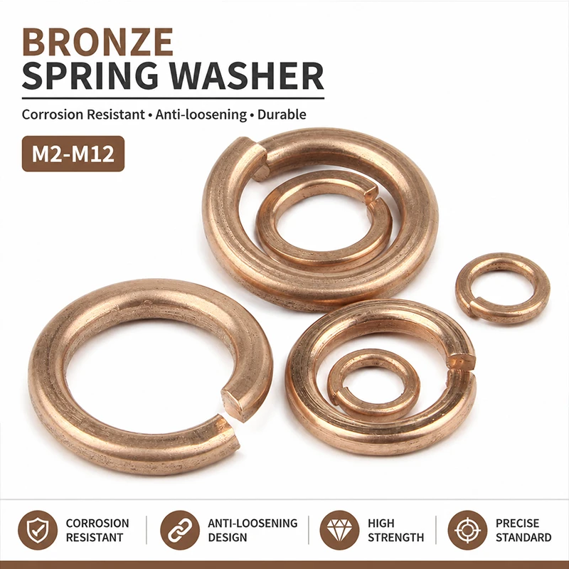 High Conductivity Copper Split Lock Washer Anti-Loose Phosphor Bronze Spring Washer M2-M20 Corrosion Resistant
High Conductivity Copper Split Lock Washer Anti-Loose Phosphor Bronze Spring Washer M2-M20 Corrosion Resistant