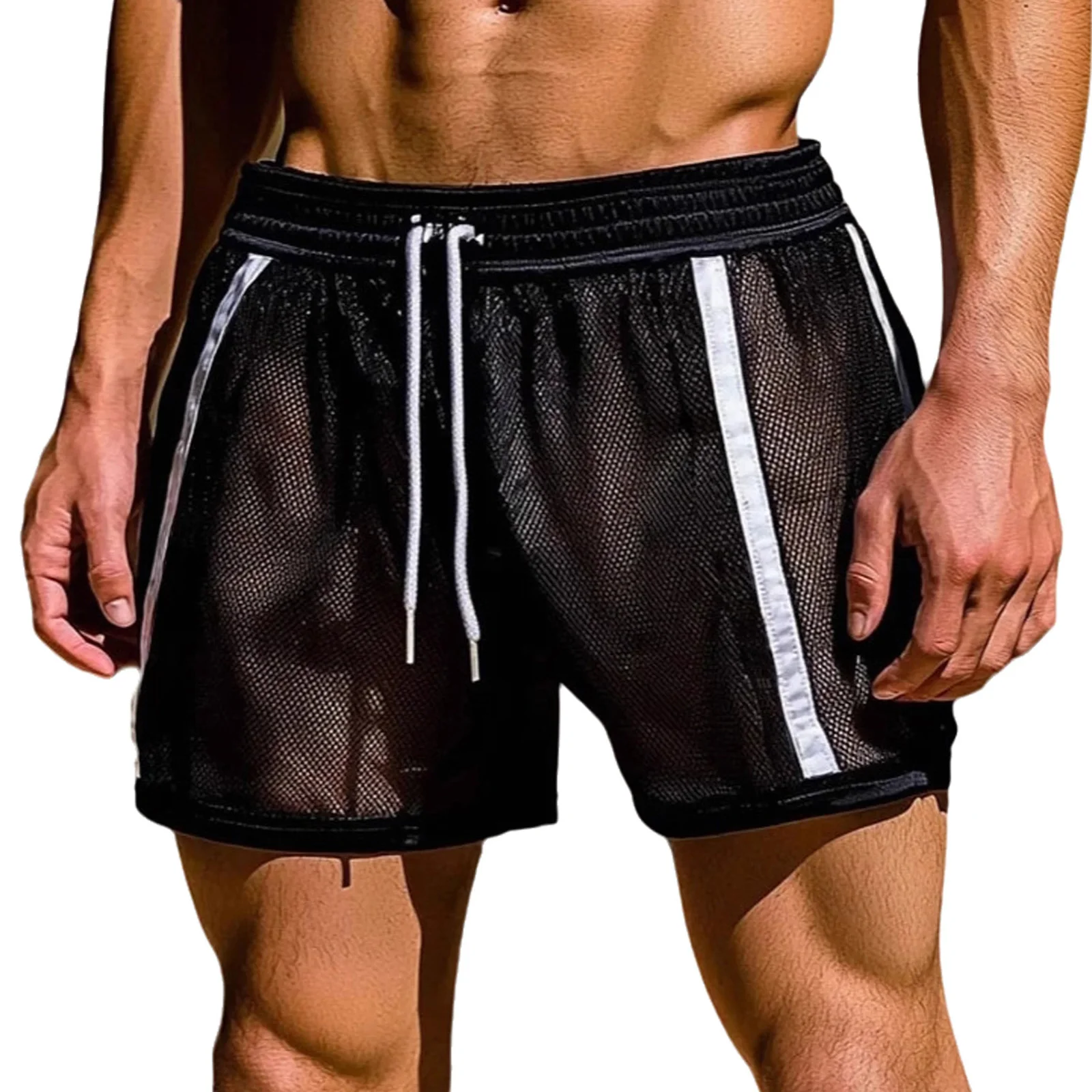 Men Athletic Gym Workout Fitness Running Fitness Shorts Drawstring Elastic Waistband Color Block Stripes Hollow Out Sport Shorts
Men Athletic Gym Workout Fitness Running Fitness Shorts Drawstring Elastic Waistband Color Block Stripes Hollow Out Sport Shorts