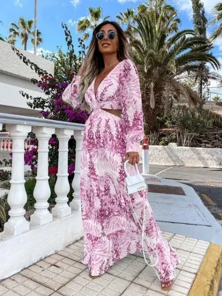 2025 Spring New Dress Women's Fashion Printed V-Neck Puff Sleeve Dress Women's Sexy Hollow Out High Waist Elegant Dresses
2025 Spring New Dress Women's Fashion Printed V-Neck Puff Sleeve Dress Women's Sexy Hollow Out High Waist Elegant Dresses