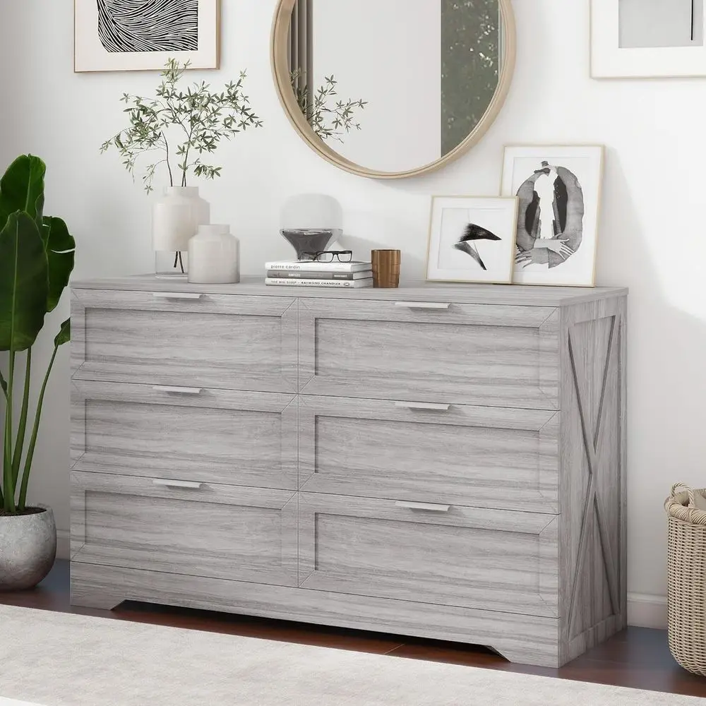 6-Drawer Chest with Large Drawers and Silver Handles, Wooden Storage Unit for Bedroom, Living Room, Closet
6-Drawer Chest with Large Drawers and Silver Handles, Wooden Storage Unit for Bedroom, Living Room, Closet