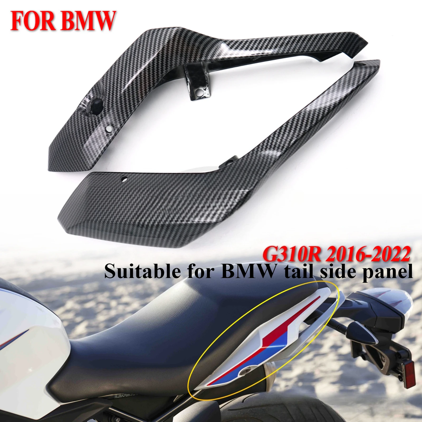 For BMW G310R 2016-2022 Motorcycle Rear Tail Wing Panel Under Seat Side Panel Fairing Cover Modified Replacement Spare Parts
For BMW G310R 2016-2022 Motorcycle Rear Tail Wing Panel Under Seat Side Panel Fairing Cover Modified Replacement Spare Parts