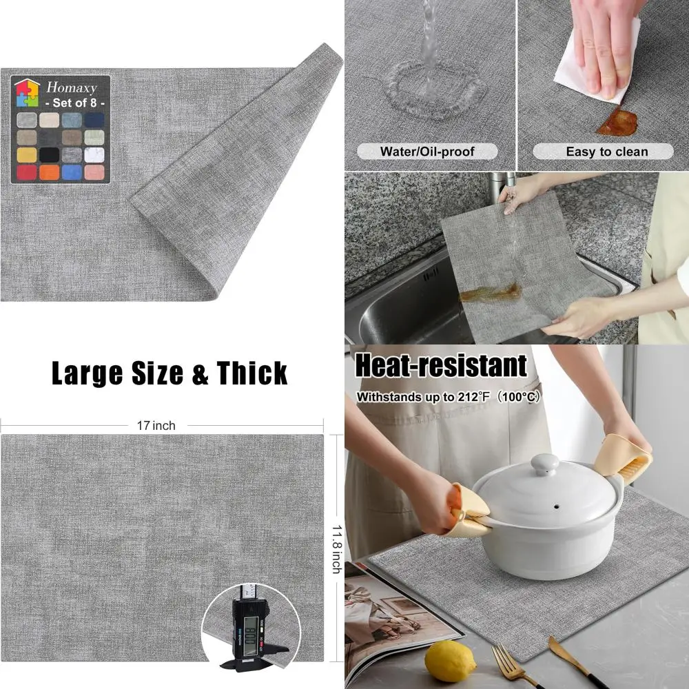 Набор из 4 термостойких салфеток для обеденного стола из искусственной кожи Homaxy, водонепроницаемые и протираемые коврики для стола из искусственной кожи для легкой очистки
Набор из 4 термостойких салфеток для обеденного стола из искусственной кожи Homaxy, водонепроницаемые и протираемые коврики для стола из искусственной кожи для легкой очистки