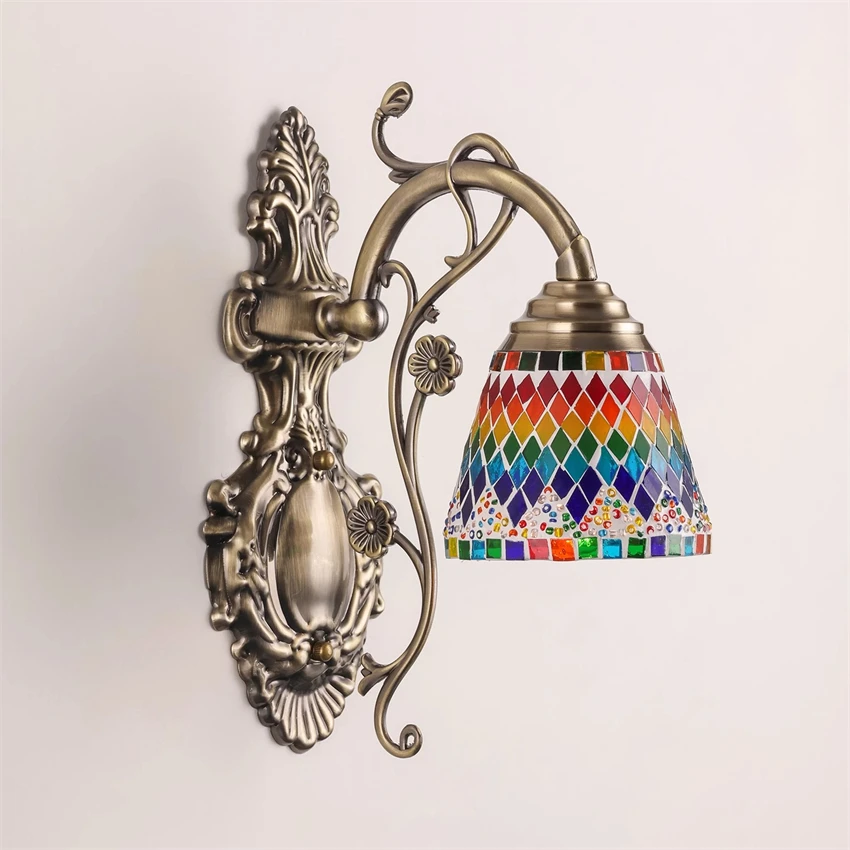 Vintage loft stained glass wall lamps hallway balcony stairwell restaurant hotel pub Bronze wall sconces lights lighting
Vintage loft stained glass wall lamps hallway balcony stairwell restaurant hotel pub Bronze wall sconces lights lighting