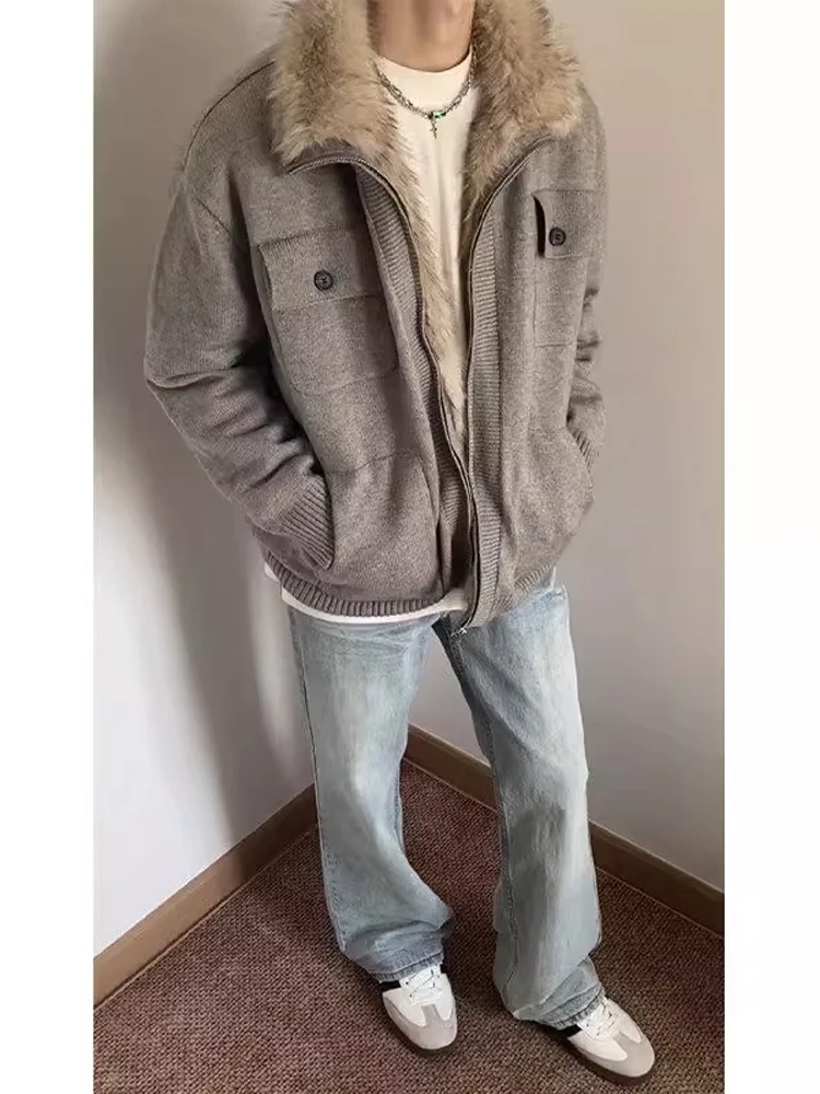 Мужской вязаный свитер-куртка Thiened Fce: теплый, уютный, для зимнего отдыха, из смесового хлопка и полиэстера, с длинными рукавами
Мужской вязаный свитер-куртка Thiened Fce: теплый, уютный, для зимнего отдыха, из смесового хлопка и полиэстера, с длинными рукавами