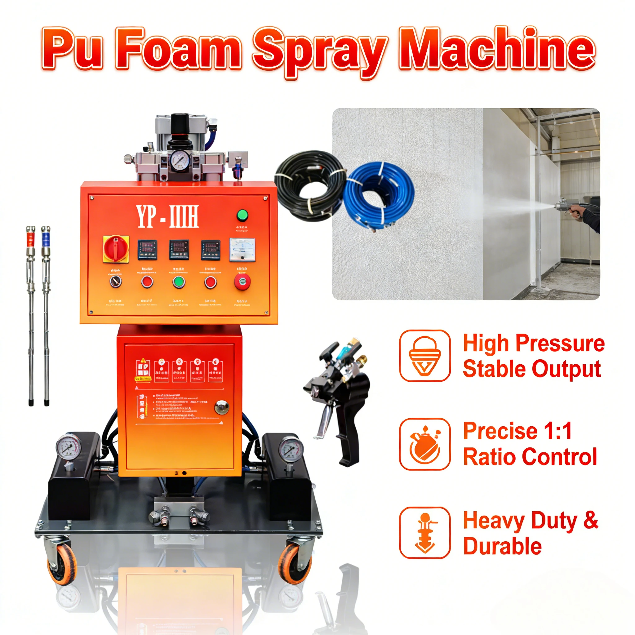 Customized High Pressure Portable Pu Foam Spray Polyurethane Insulation Machine Isocyanate Polyols MDI Raw Material Spray Foamin
Customized High Pressure Portable Pu Foam Spray Polyurethane Insulation Machine Isocyanate Polyols MDI Raw Material Spray Foamin