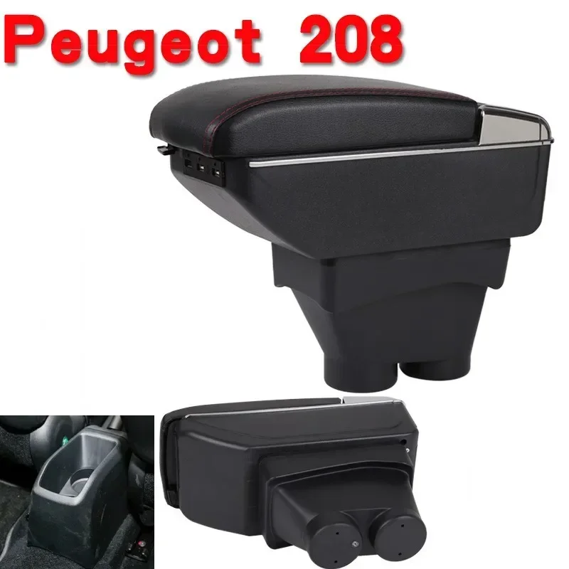 For Peugeot 208 armrest box Special vehicle accessory modification storage box Large Space Dual Layer USB Charging
For Peugeot 208 armrest box Special vehicle accessory modification storage box Large Space Dual Layer USB Charging