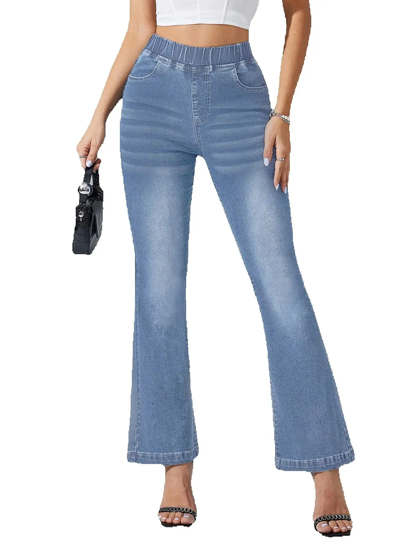 2025 New Women's Elastic Waist Jeans For Women Fashion High Stretch Slim Fit Denim Flared Pants Casual Clothing Drop Shipping
2025 New Women's Elastic Waist Jeans For Women Fashion High Stretch Slim Fit Denim Flared Pants Casual Clothing Drop Shipping