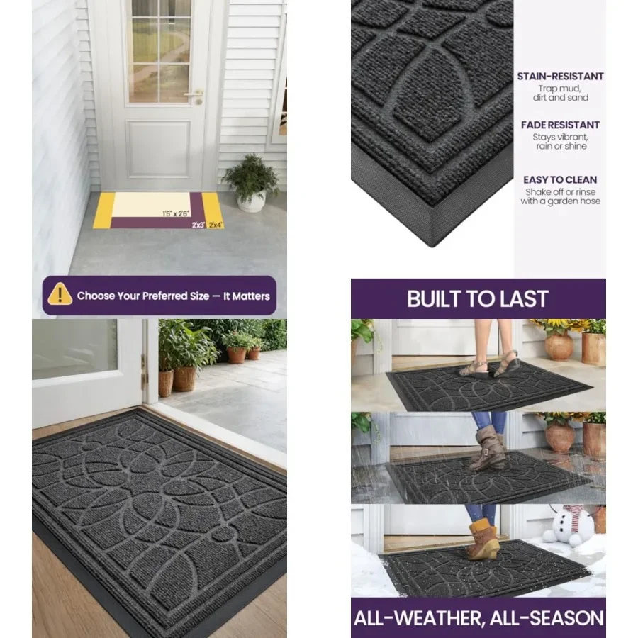 Front Door Mat Outside Entrance, Heavy Duty Non Slip Low Profile Doormat for Entryway, Trap Dirt and Moisture Welcome Mats, Eas
Front Door Mat Outside Entrance, Heavy Duty Non Slip Low Profile Doormat for Entryway, Trap Dirt and Moisture Welcome Mats, Eas