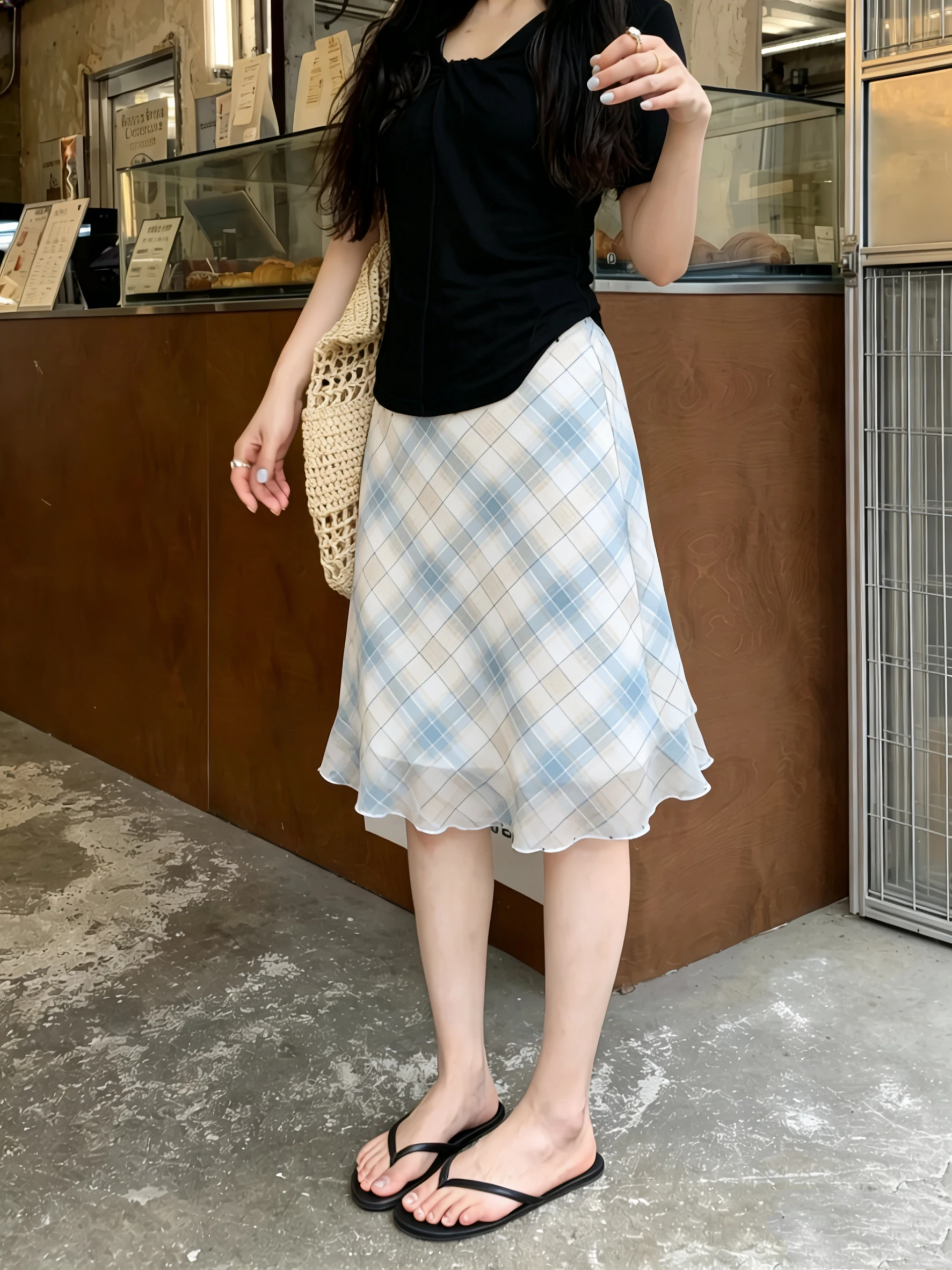Blue Plaid Lace Trim A-Line Skirt Women's Summer Slimming High Waist Half Body Skirt Elegant Style Ladies' Fashion
Blue Plaid Lace Trim A-Line Skirt Women's Summer Slimming High Waist Half Body Skirt Elegant Style Ladies' Fashion