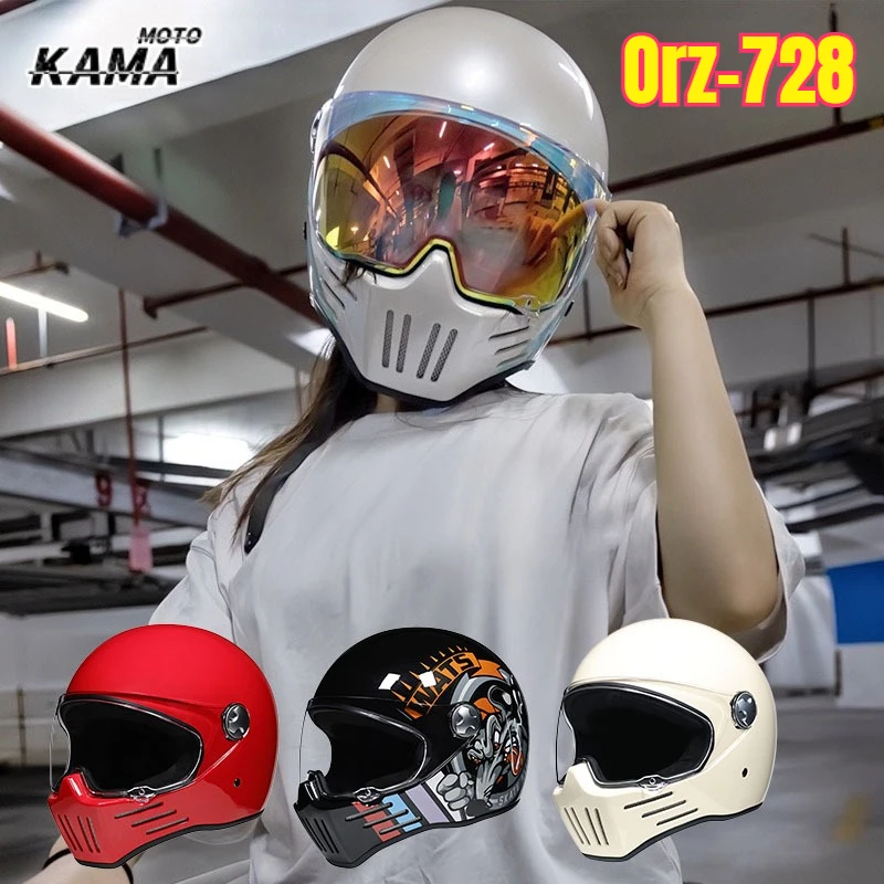 ORZ-728 Retro Motorcycle Helmet ABS Light Cruiser Full Face Motorbike Coverage Helmet DOT Approved Casco Moto for Men and Women
ORZ-728 Retro Motorcycle Helmet ABS Light Cruiser Full Face Motorbike Coverage Helmet DOT Approved Casco Moto for Men and Women