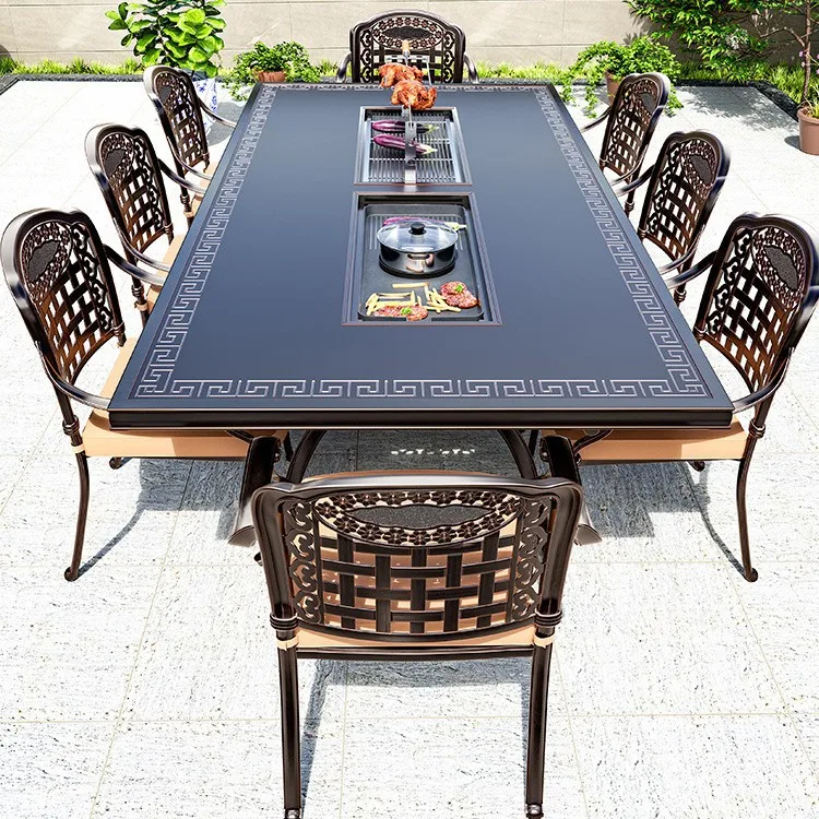 Modern Design Aluminum Alloy Outdoor Furniture Table Chair Set For Patio Garden Balcony-Luxury Leisure Grilling Combination
Modern Design Aluminum Alloy Outdoor Furniture Table Chair Set For Patio Garden Balcony-Luxury Leisure Grilling Combination