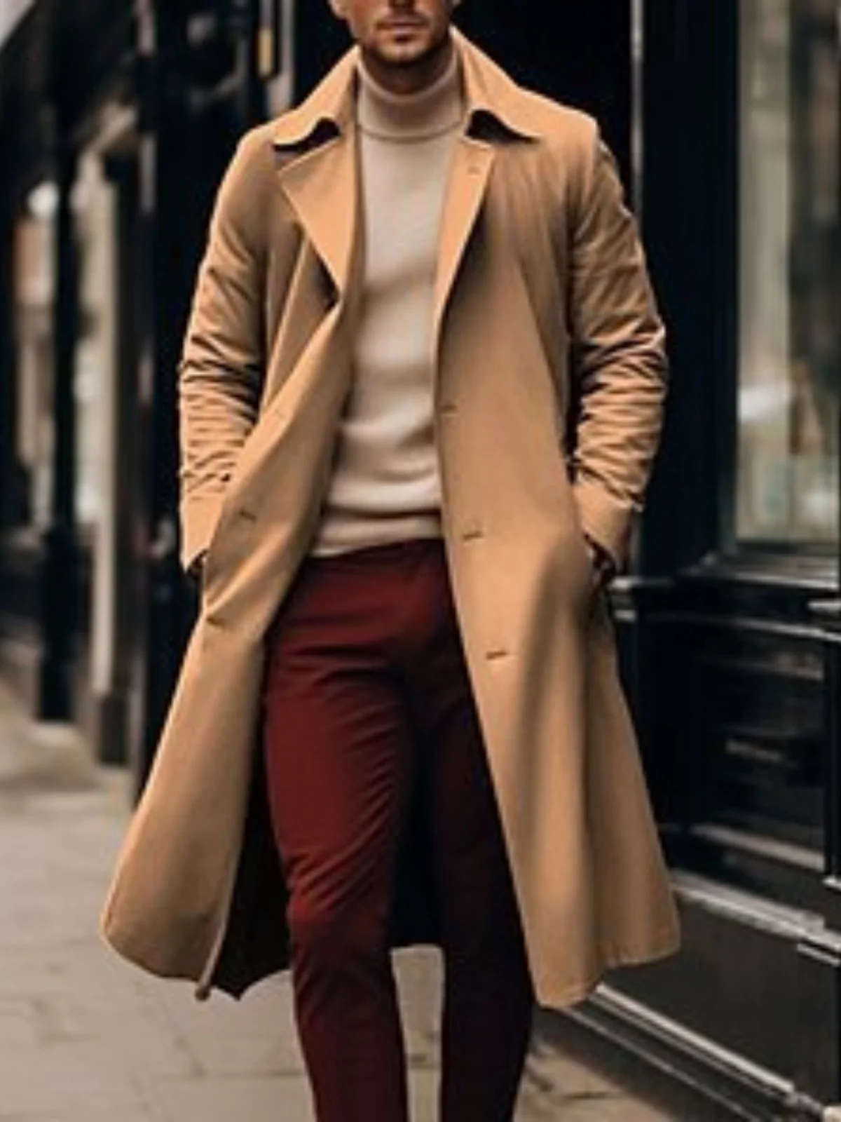 Briti Sle Long Windbreaker Men's Faion Large Collar Street Snap Modern Sle Double Button Pure Color All Seasons Coat
Briti Sle Long Windbreaker Men's Faion Large Collar Street Snap Modern Sle Double Button Pure Color All Seasons Coat