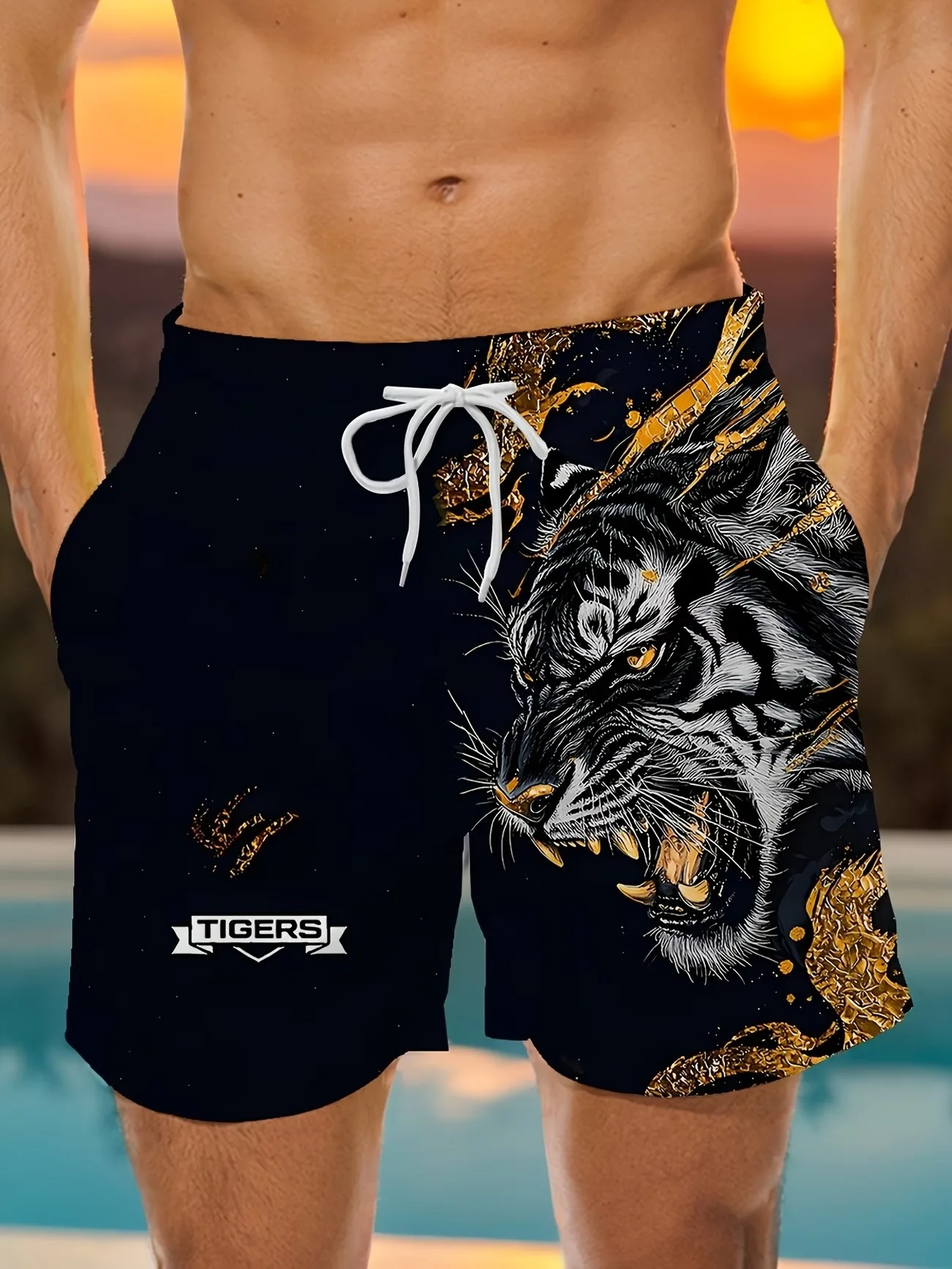 "Fierce Tiger Descending the Mountain" Shorts—featuring a unique, eye-catching design; perfect for casual summer street style or
"Fierce Tiger Descending the Mountain" Shorts—featuring a unique, eye-catching design; perfect for casual summer street style or