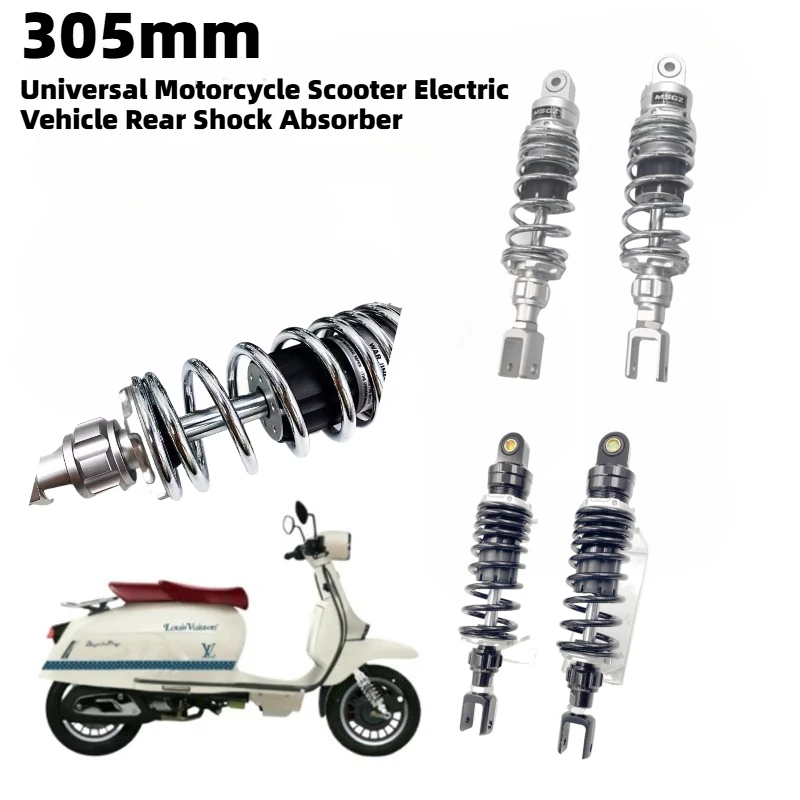 305mm Universal Motorcycle Shock Absorbers Suspension Pit Bike for Kawasaki Honda Yamaha Scooters Modified Part Black/silver
305mm Universal Motorcycle Shock Absorbers Suspension Pit Bike for Kawasaki Honda Yamaha Scooters Modified Part Black/silver
