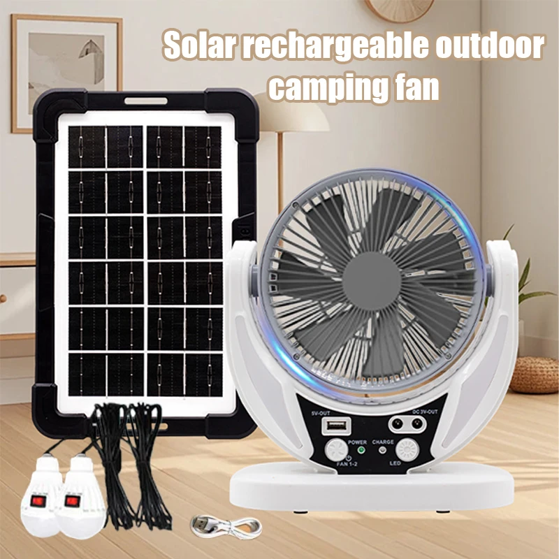 Solar-powered multifunctional fan, LED emergency light bulb, USB charging, night light function, can charge mobile phones
Solar-powered multifunctional fan, LED emergency light bulb, USB charging, night light function, can charge mobile phones