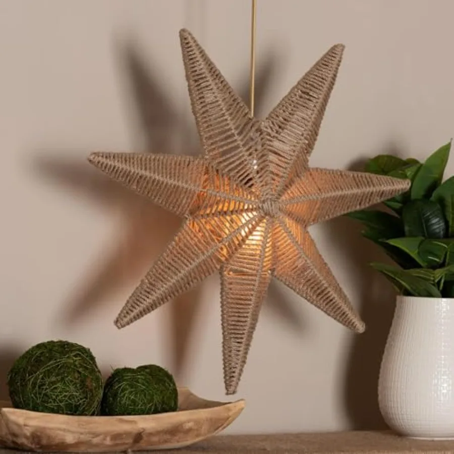 Idriya Handwoven Jute Pendant Lampshade - Star-Shaped Natural Fiber Light Cover Coastal Boho Lighting Decor
Idriya Handwoven Jute Pendant Lampshade - Star-Shaped Natural Fiber Light Cover Coastal Boho Lighting Decor
