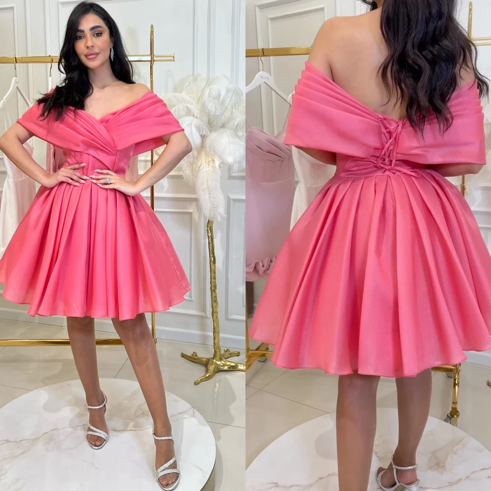 Customized Chiffon Pleat Beach A-line Off-the-shoulder Bespoke Occasion Gown Knee Length Dresses
Customized Chiffon Pleat Beach A-line Off-the-shoulder Bespoke Occasion Gown Knee Length Dresses