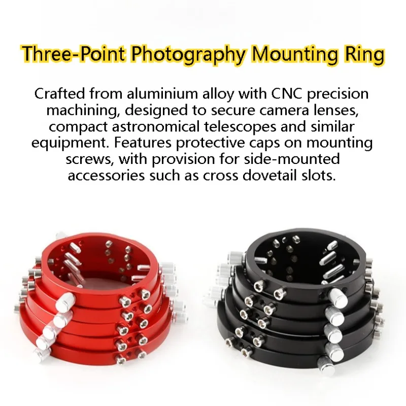 1PC 90/100/110/120/130mm Three-Point Astro Photography Mounting Ring Astronomical Telescope Photography Accessory
1PC 90/100/110/120/130mm Three-Point Astro Photography Mounting Ring Astronomical Telescope Photography Accessory