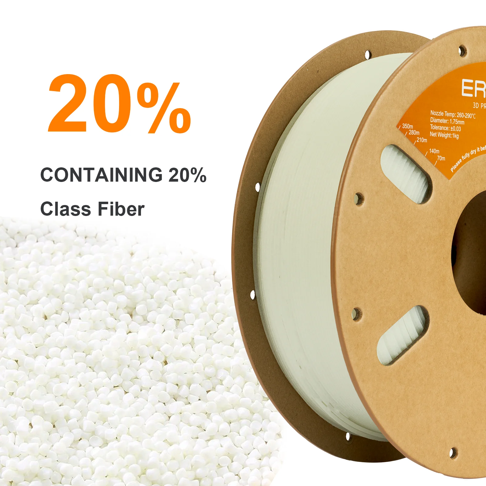 ERYONE Glass Fiber PA6 3D Printer Filament 1.75mm +/- 0.03mm Polyamide Fit for Most FDM Printers
ERYONE Glass Fiber PA6 3D Printer Filament 1.75mm +/- 0.03mm Polyamide Fit for Most FDM Printers