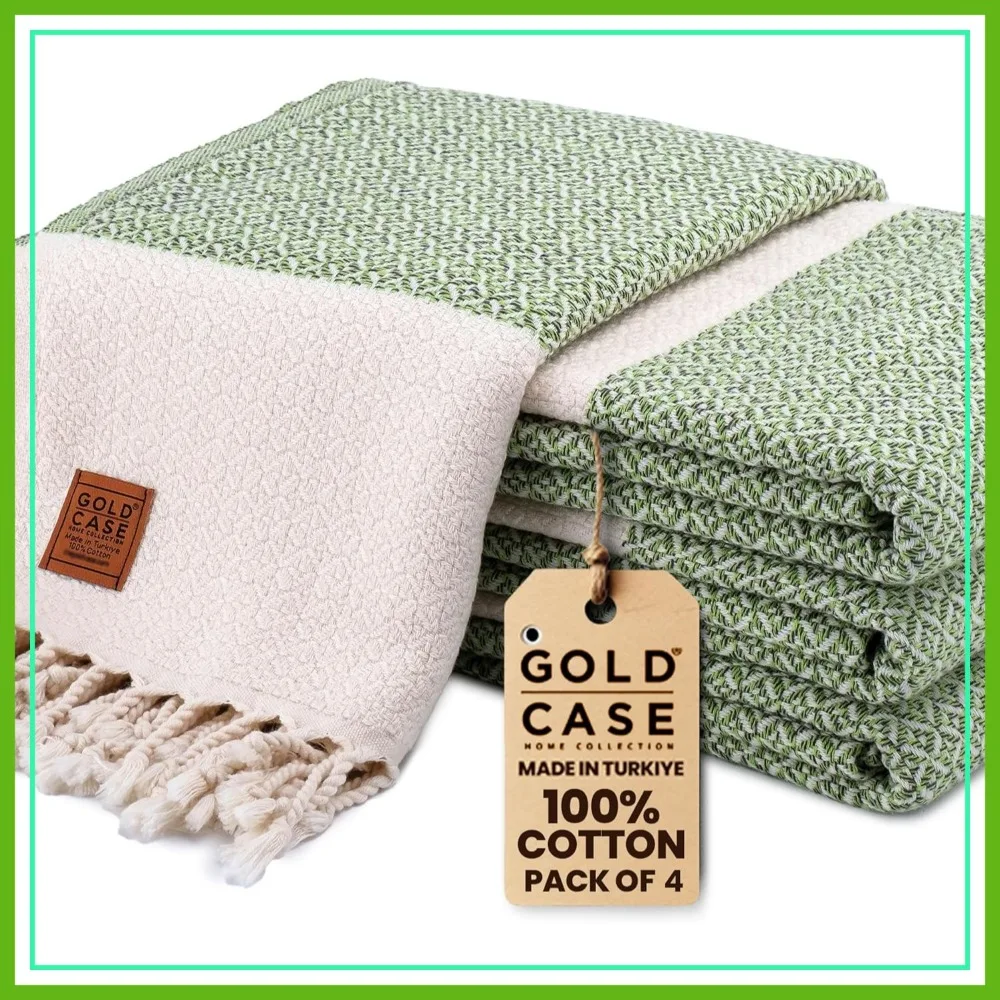 Turkish Cotton Beach Towel Set of 4 - 67x38 Large Quick Dry Sand Free Pool Towels - Pistachio
Turkish Cotton Beach Towel Set of 4 - 67x38 Large Quick Dry Sand Free Pool Towels - Pistachio
