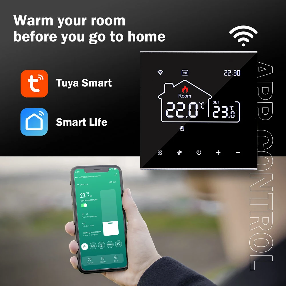 Умный термостат Tuya Wi-Fi, термостат для подогрева пола, Wi-Fi, газовый котел, цифровой Wi-Fi, пульт дистанционного управления температурой Google Home Alexa
Умный термостат Tuya Wi-Fi, термостат для подогрева пола, Wi-Fi, газовый котел, цифровой Wi-Fi, пульт дистанционного управления температурой Google Home Alexa