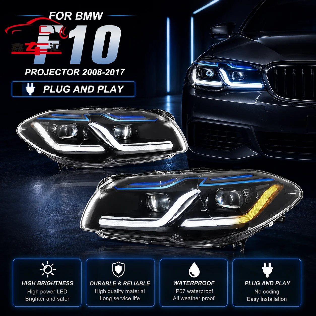 Car DRL Accessories Led Headlights for BMW F10 Projector 2008-2017 Auto DRL Fog Rear Trailer Lamps Turning Signal Voiture Plug a
Car DRL Accessories Led Headlights for BMW F10 Projector 2008-2017 Auto DRL Fog Rear Trailer Lamps Turning Signal Voiture Plug a