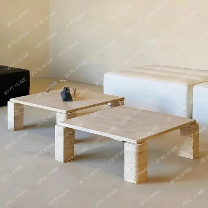 X Natural Travertine Coffee Table Side Table Combination Retro Living Room Table Home Villa Square Creative
X Natural Travertine Coffee Table Side Table Combination Retro Living Room Table Home Villa Square Creative