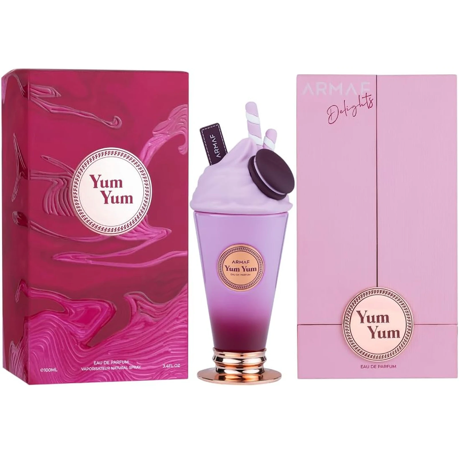 Yum Yum Persistent Perfume for Men and Women 100 ml/3.4 fl oz, elegant purple perfume bottle design
Yum Yum Persistent Perfume for Men and Women 100 ml/3.4 fl oz, elegant purple perfume bottle design
