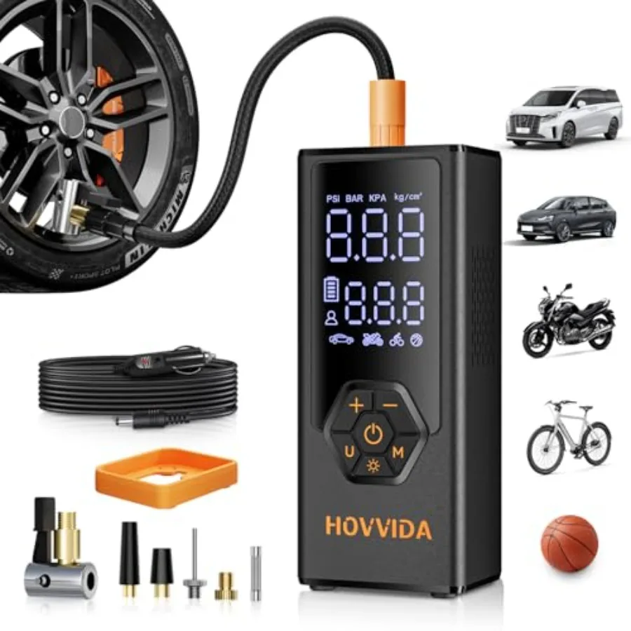 Tire Inflator Portable Air Compressor Air Pump for Car Tires 7800 mAh Battery 12V DC 150 PSI 40L/min Air Flow Fast Inflation Po
Tire Inflator Portable Air Compressor Air Pump for Car Tires 7800 mAh Battery 12V DC 150 PSI 40L/min Air Flow Fast Inflation Po
