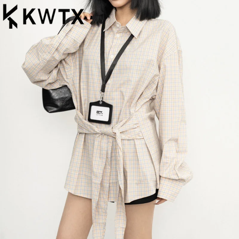 KWTX Women’s Vintage Plaid Streetwear Shirt Long Sleeve Tie Waist Lapel Casual Spring Summer Fashion 2025 High Quality
KWTX Women’s Vintage Plaid Streetwear Shirt Long Sleeve Tie Waist Lapel Casual Spring Summer Fashion 2025 High Quality