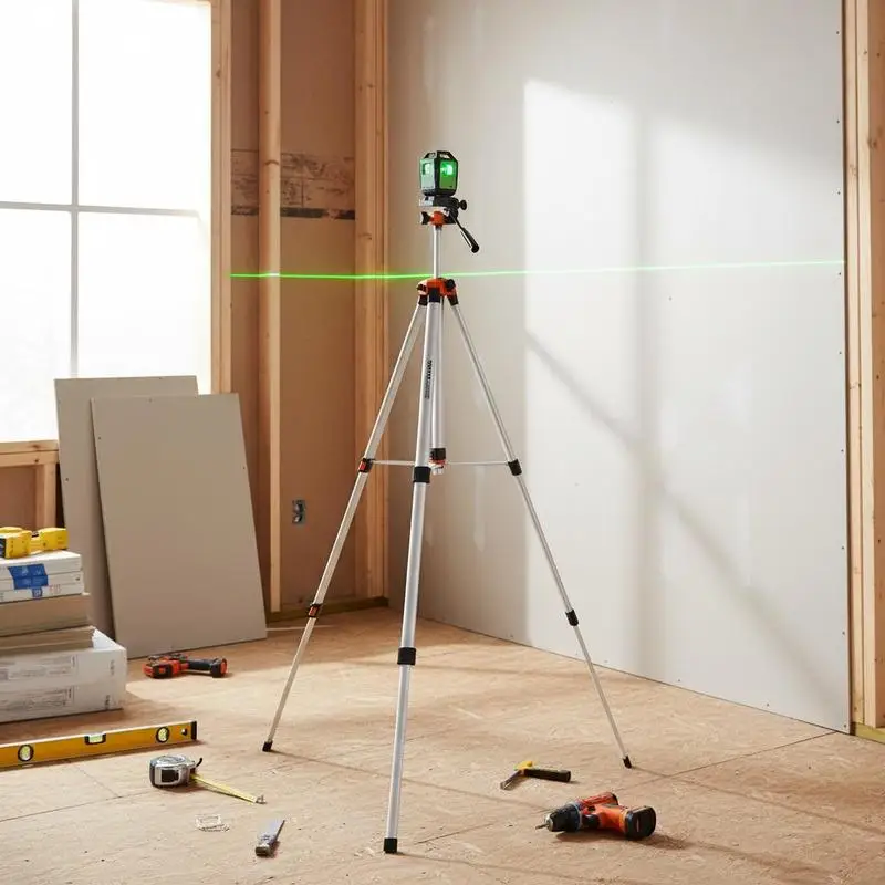 Precision Laser Measuring Stand 27.36-68.11 inch For Topography Survey Interior Construction Site Mapping, Integrated Level