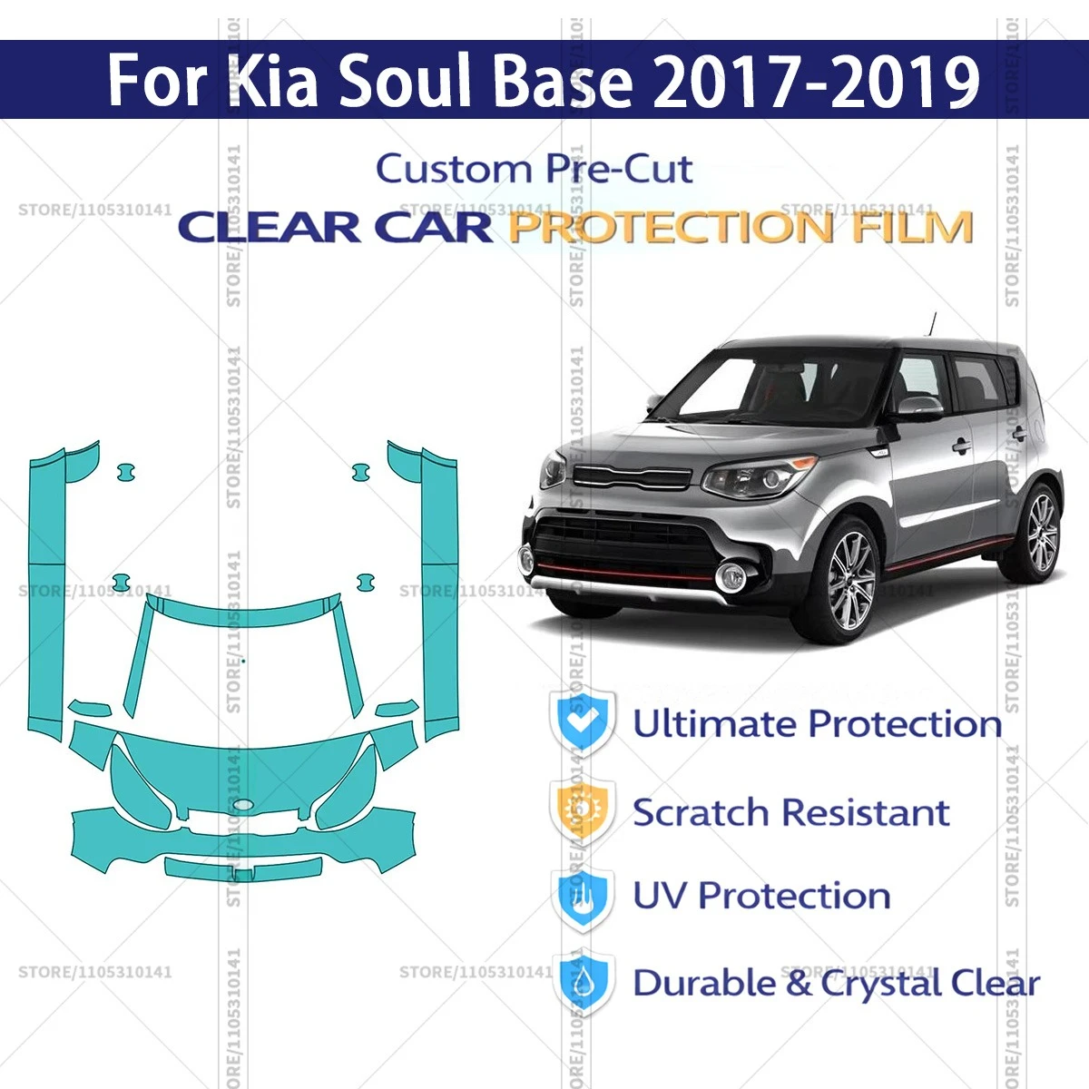 Для Kia Soul Base 2017-2019: Предварительно вырезанная прозрачная защитная пленка PPF для автомобиля, профессиональная автомобильная пленка PPF
Для Kia Soul Base 2017-2019: Предварительно вырезанная прозрачная защитная пленка PPF для автомобиля, профессиональная автомобильная пленка PPF