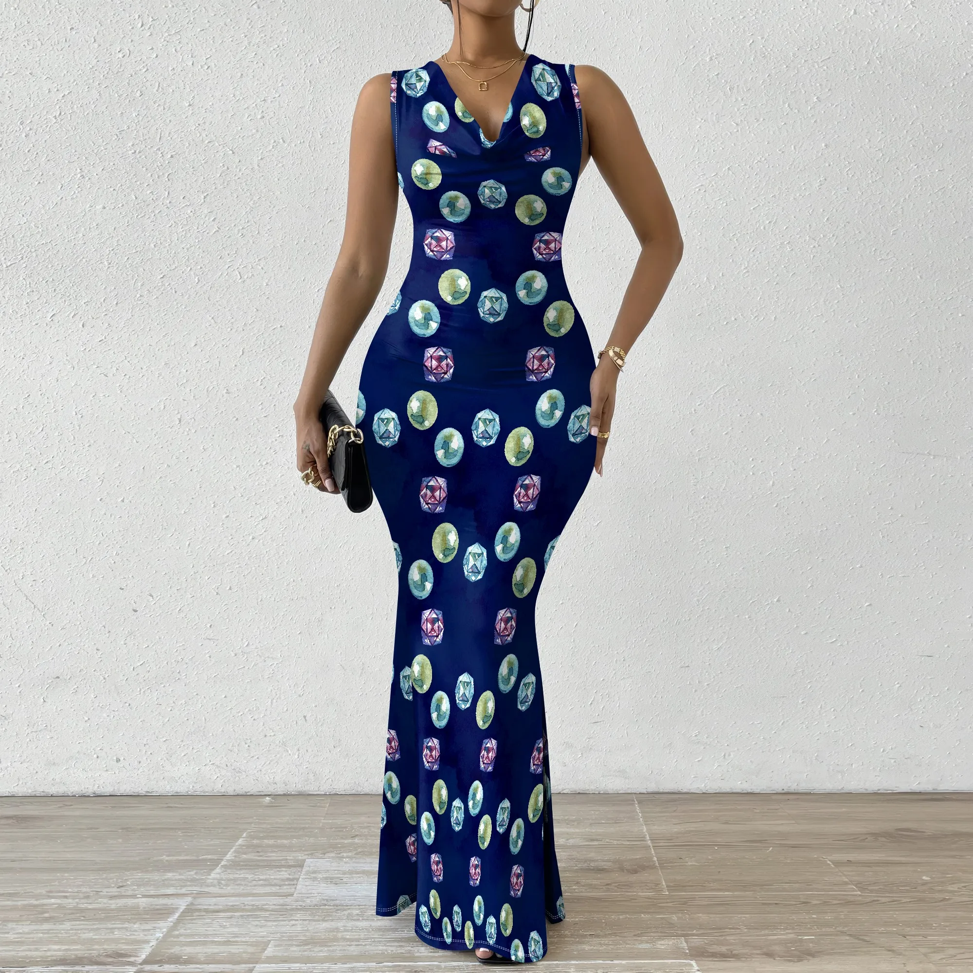 Jewel Print Bodycon Maxi Dress XS-2XL - Bold Blue Dress for Evening Wear, Casual Events, and Fashion-Forward Style
Jewel Print Bodycon Maxi Dress XS-2XL - Bold Blue Dress for Evening Wear, Casual Events, and Fashion-Forward Style