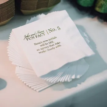 재미있는 사실적인 맞춤형 웨딩 냅킨, 리허설 저녁 식사, 약혼 파티, 맞춤형 바 냅킨, 맞춤형 웨딩 냅킨-사실적인 낮잠