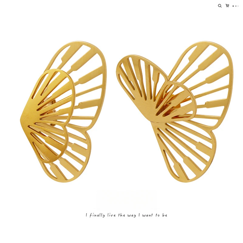 Креативные полые серьги-бабочки из титановой стали с покрытием из 18-каратного золота, водонепроницаемые, неаллергенные, сохраняющие цвет ювелирные изделия для женщин
Креативные полые серьги-бабочки из титановой стали с покрытием из 18-каратного золота, водонепроницаемые, неаллергенные, сохраняющие цвет ювелирные изделия для женщин