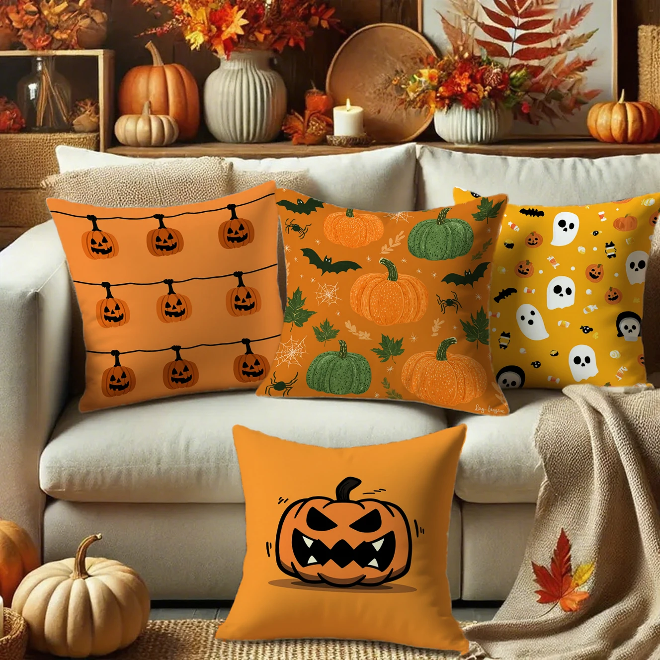 Pumpkin-laden Pillowcases for HalloweenSuitable for sofa car bedroom decorative cushion cover pillow cover
Pumpkin-laden Pillowcases for HalloweenSuitable for sofa car bedroom decorative cushion cover pillow cover