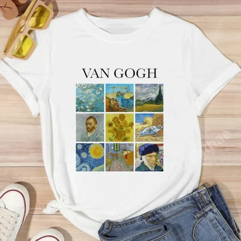 Women T Shirt Van Gogh Print Tees Graphic Loose Female T-shirt Casual Streetwear Korean Trend O-neck Clothes Oversize Y2k Tops
Women T Shirt Van Gogh Print Tees Graphic Loose Female T-shirt Casual Streetwear Korean Trend O-neck Clothes Oversize Y2k Tops