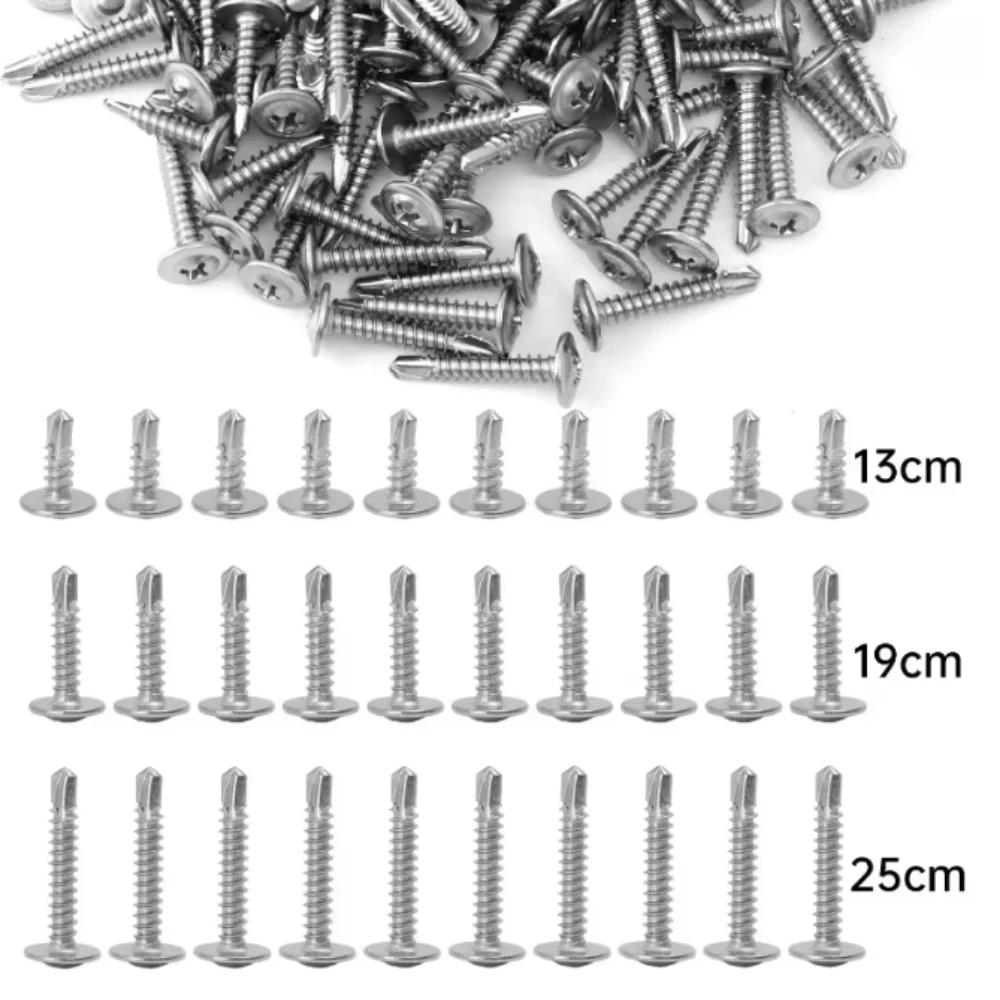 M4.2 Stainless Steel Self-tapping Screws 6size Large Round Flat Head Self Drilling Screws Fastener for Wood Sheet Metal Repair
M4.2 Stainless Steel Self-tapping Screws 6size Large Round Flat Head Self Drilling Screws Fastener for Wood Sheet Metal Repair