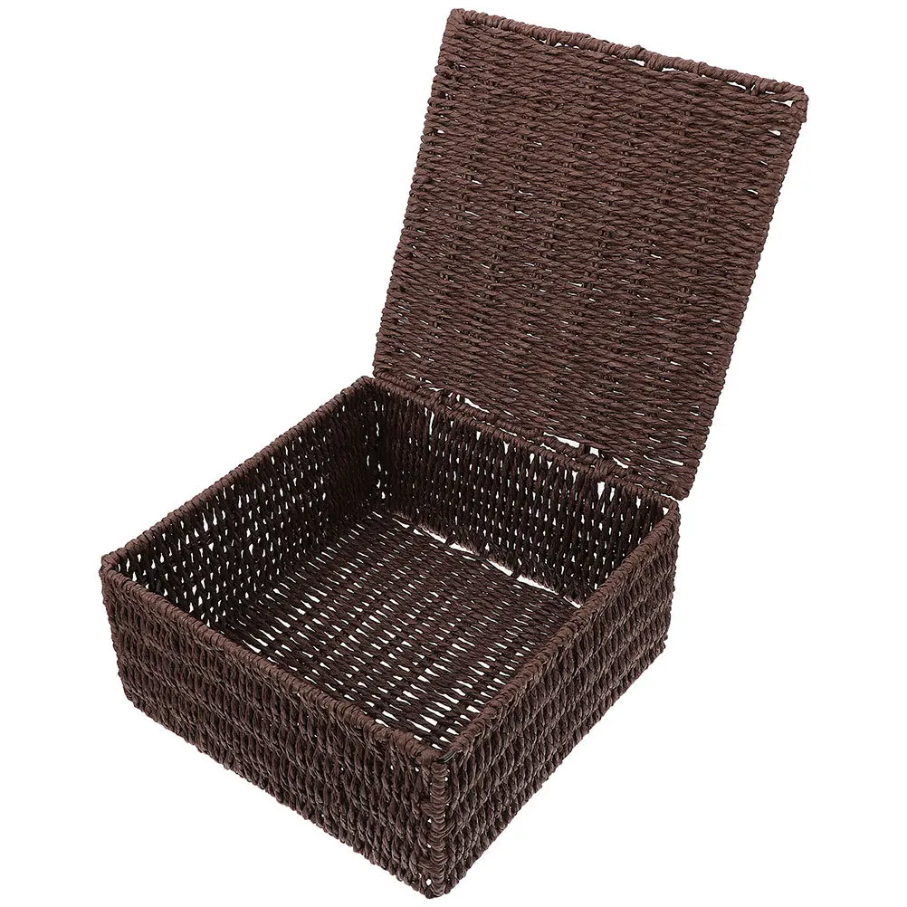 Clamshell Desktop Woven Storage Box Paper Rope Iron Frame Storage Basket for Bedroom Sundries Organizer
Clamshell Desktop Woven Storage Box Paper Rope Iron Frame Storage Basket for Bedroom Sundries Organizer