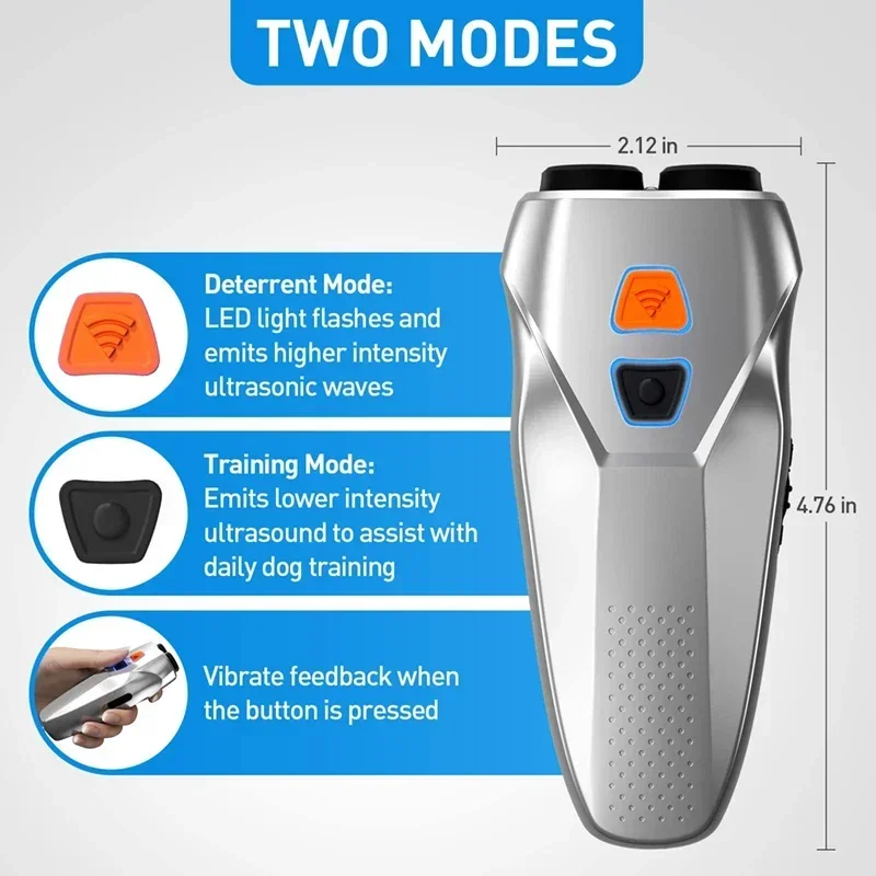 Portable Ultrasound Dog Deterrent, LED Lighting Flash Animal Repellent Stop Barking Device, Smart Training Pet Behaviors Device
Portable Ultrasound Dog Deterrent, LED Lighting Flash Animal Repellent Stop Barking Device, Smart Training Pet Behaviors Device
