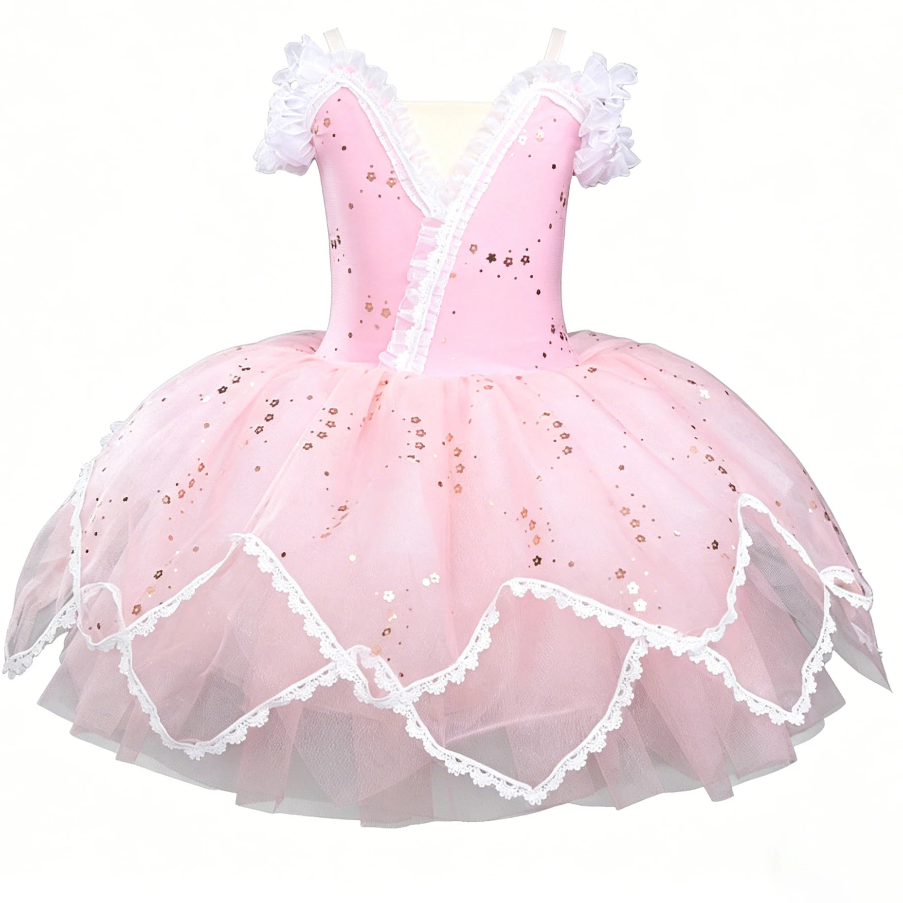 Professional Elegant Gauzy Ballet Dress Lace Slip Sequins Rippled Edge Ballerina Party Dress Children Girl Dance Costumes
Professional Elegant Gauzy Ballet Dress Lace Slip Sequins Rippled Edge Ballerina Party Dress Children Girl Dance Costumes