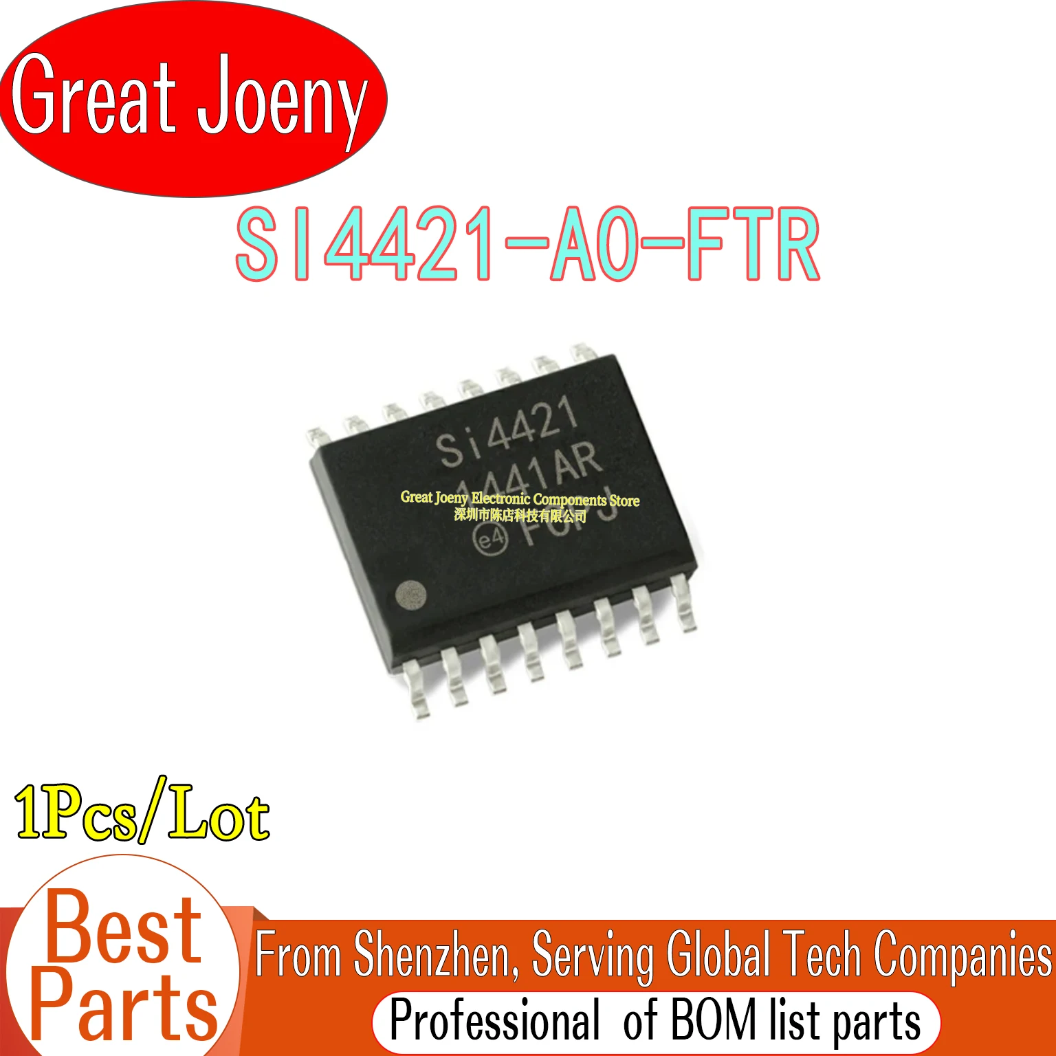 100% New Original SI4421 SI4421-A0-FTR IC Chipset TSSOP-16
100% New Original SI4421 SI4421-A0-FTR IC Chipset TSSOP-16