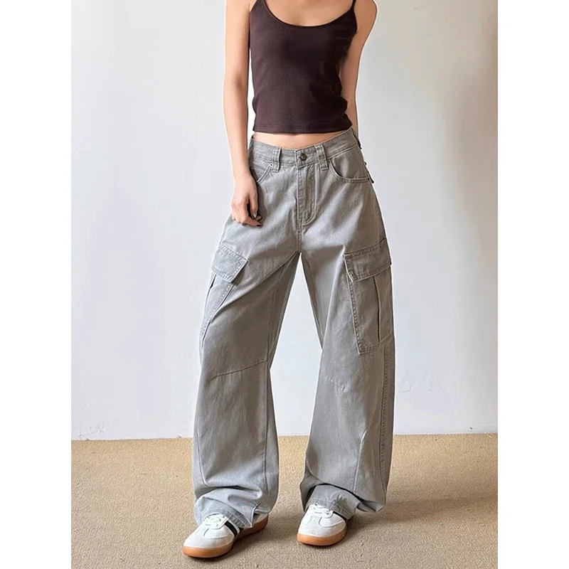 High Waist Vintage Gray Baggy Jeans women American retro Straight Denim Pants Streetwear Fashion Casual Wide Leg Trousers
High Waist Vintage Gray Baggy Jeans women American retro Straight Denim Pants Streetwear Fashion Casual Wide Leg Trousers