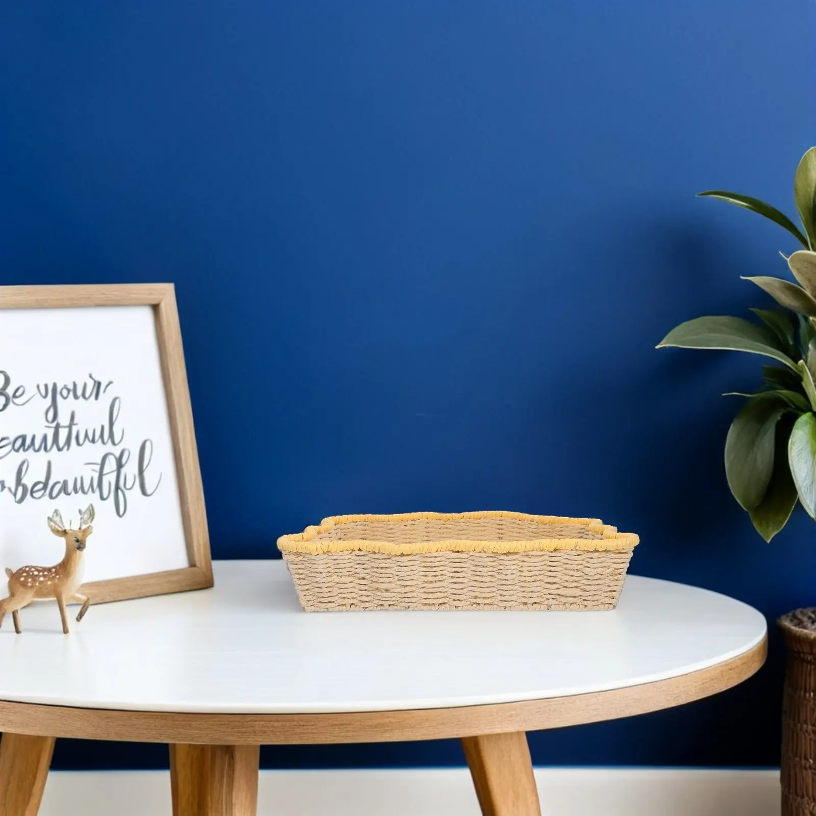 Плетеная корзина для хранения из бумажной веревки, имитация ротанга, органайзер 15x11x3 дюйма, многофункциональный декоративный поднос, настольный органайзер для закусок
Плетеная корзина для хранения из бумажной веревки, имитация ротанга, органайзер 15x11x3 дюйма, многофункциональный декоративный поднос, настольный органайзер для закусок