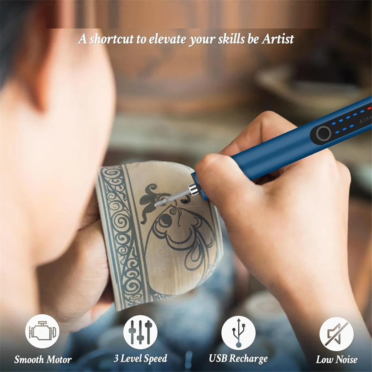 PA-Engraving Pen with LED Light, Electric Engraving Pen with 37 Bits, USB Rechargeable Cordless Machine, for Jewelry
PA-Engraving Pen with LED Light, Electric Engraving Pen with 37 Bits, USB Rechargeable Cordless Machine, for Jewelry