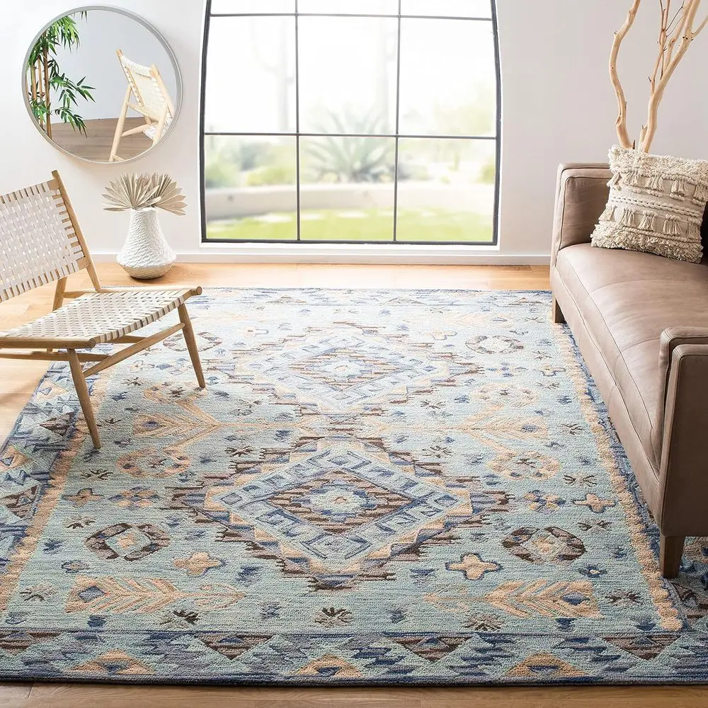 Large 8x10 Blue & Beige Handmade Wool Area Rug, Boho Style, Perfect for Living Room, Bedroom, Office, Dining Area
Large 8x10 Blue & Beige Handmade Wool Area Rug, Boho Style, Perfect for Living Room, Bedroom, Office, Dining Area