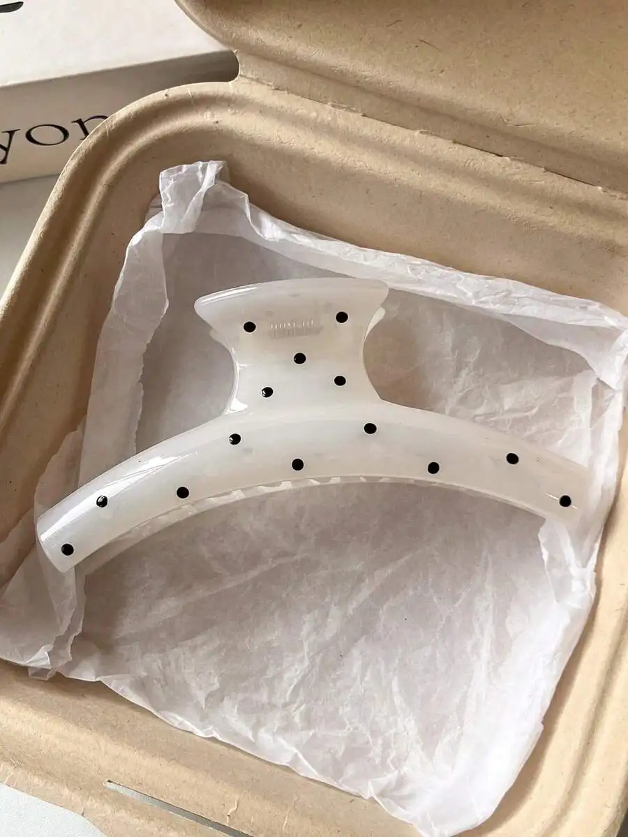 Milky White Polka Dot Plastic Claw Hair Clip For Women
Milky White Polka Dot Plastic Claw Hair Clip For Women